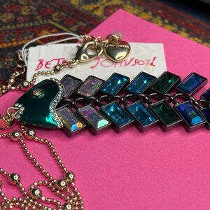 Betsey Johnson Glitter Reef Fishbone Necklace NWT